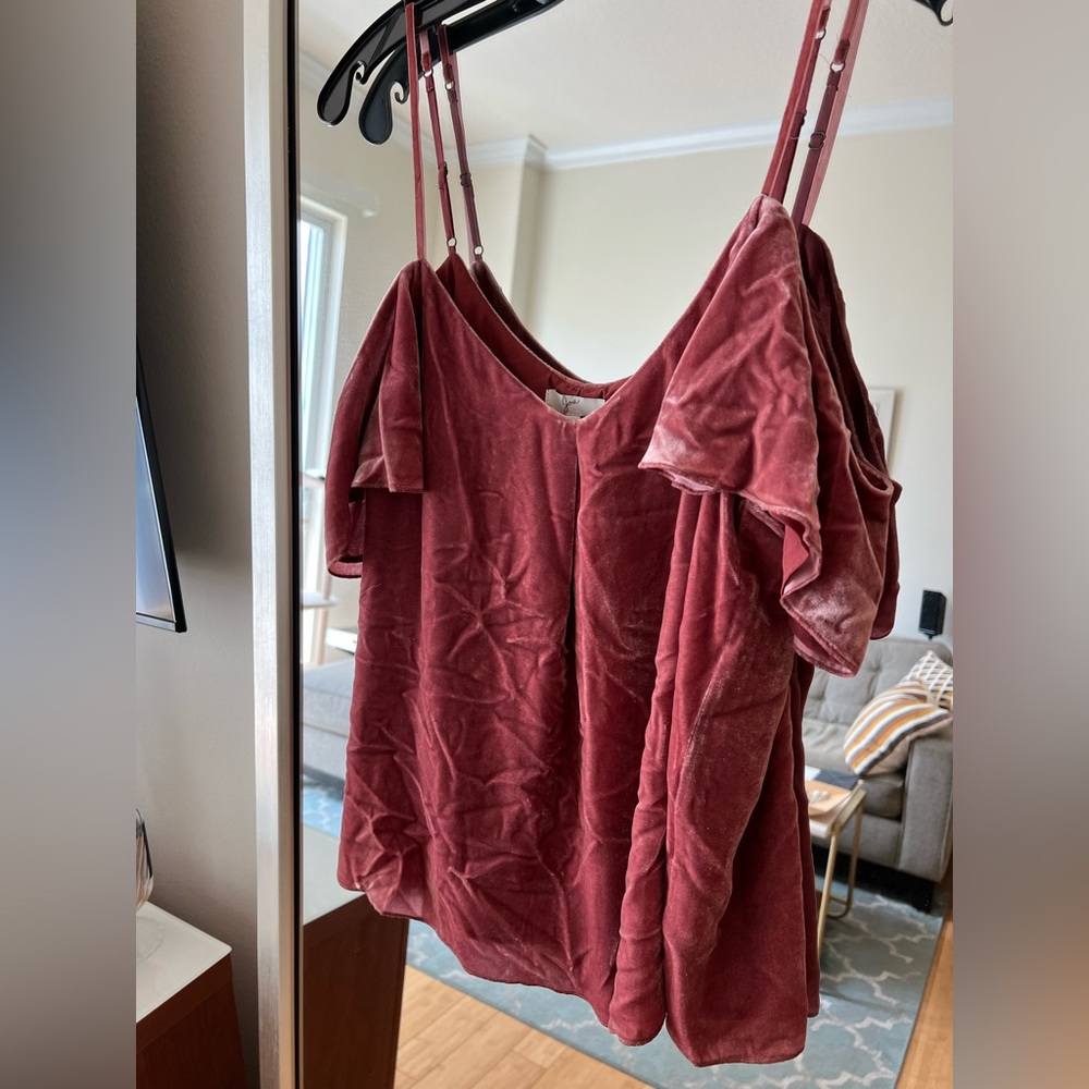 Joie Velvet Off-the-Shoulder Top